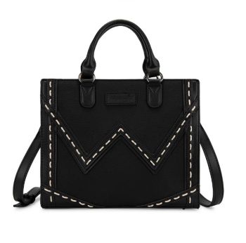 WG456-8120BK Wrangler Western Contrast Stitch Chevron Tote Bag