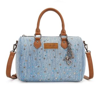 WG458-51102JN Wrangler Western Rhinestone Denim Boston Bag/Crossbody 