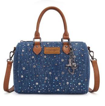 WG458-51102DJN Wrangler Western Rhinestone Denim Boston Bag/Crossbody 