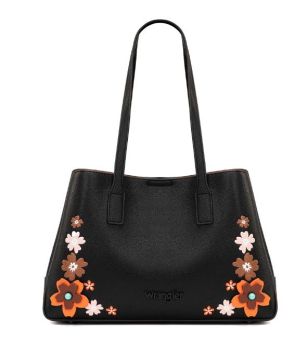 WG482-8130BK Wrangler Floral Accent Tote Shoulder Bag