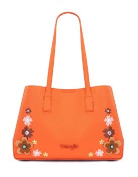 WG482-8130OR Wrangler Floral Accent Tote Shoulder Bag