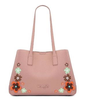 WG482-8130PK Wrangler Floral Accent Tote Shoulder Bag