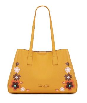 WG482-8130YL Wrangler Floral Accent Tote Shoulder Bag
