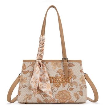 WG510-8130GD Wrangler Floral Printed Braided Scarf Crossbody Bag 