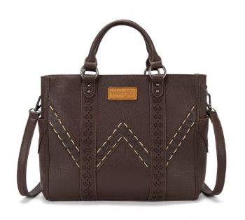 WG519-8300-1CF Wrangler Western Stitch & Embossed Chevron Satchel Tote Bag