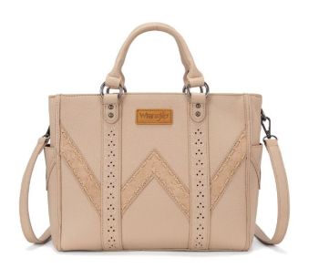 WG519-8300-1TN Wrangler Western Stitch & Embossed Chevron Satchel Tote Bag