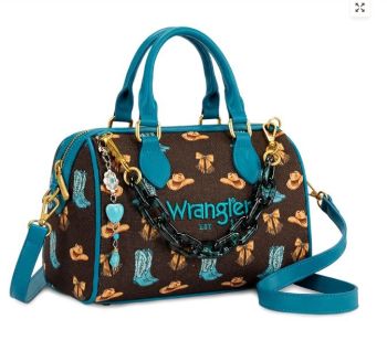 WG524-51102CF Wrangler Western Print Cowgirl Boston Bag