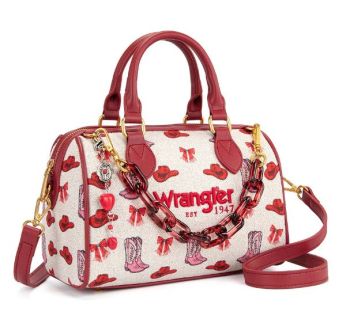 WG524-51102SPK Wrangler Western Print Cowgirl Boston Bag