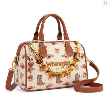WG524-51102TN Wrangler Western Print Cowgirl Boston Bag