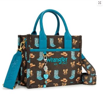 WG524-8120SCF Wrangler Western Print Cowgirl Tote Bag/Crossbody