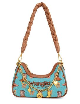 WG524-8182TQ Wrangler Western Print Cowgirl Shoulder Bag