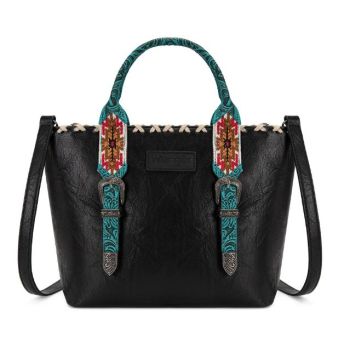 WG529-2002BK Wrangler Western Embroidery Tote Bag