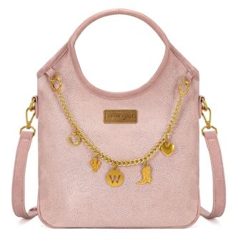 WG533-9801PK Wrangler Charm Chain Hobo Tote Bag