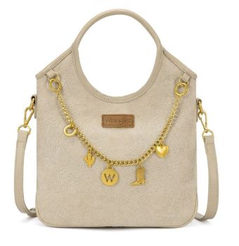 WG533-9801TN Wrangler Charm Chain Hobo Tote Bag