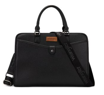 WG537-8119BK Wrangler Pebbled Faux Leather Laptop Brief Bag
