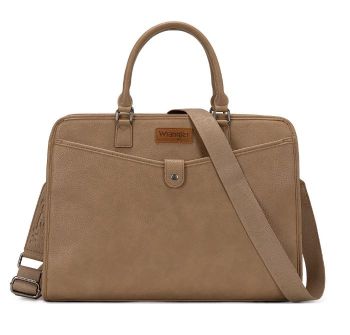 WG537-8119KH Wrangler Pebbled Faux Leather Laptop Brief Bag