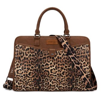 WG537-8119LP-BR Wrangler Pebbled Faux Leather Laptop Brief Bag