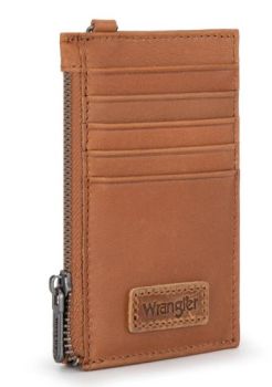 WGW-W1004BR Wrangler Genuine Leather RFID Card Case Wallet