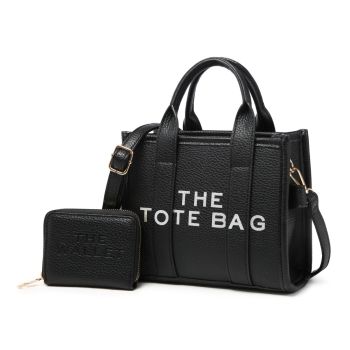 BC4937 BK DESIGNER TOTE BAG WITH WALLET