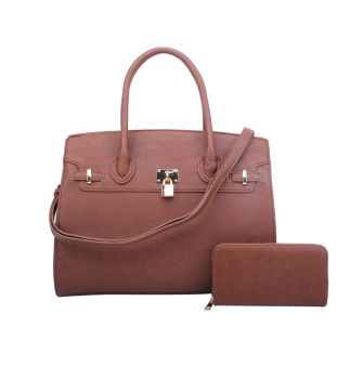 WU1096W CF 2 IN 1 FASHION SATCHEL w/MATCHING WALLET SEt