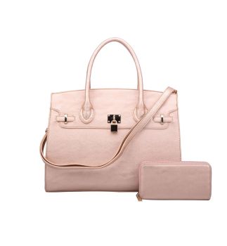 WU1096W R GD 2 IN 1 FASHION SATCHEL w/MATCHING WALLET SEt