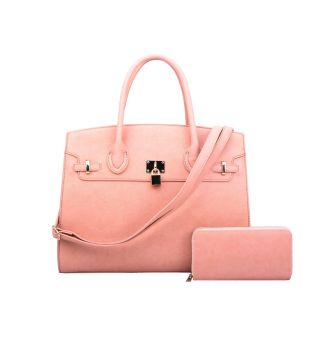WU1096W PK 2 IN 1 FASHION SATCHEL w/MATCHING WALLET SEt