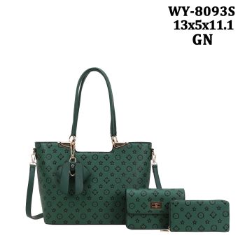 WY-8093S GN FASHION HANDBAG 3PC SETS