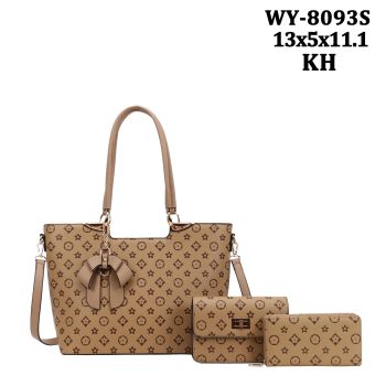 WY-8093S KH FASHION HANDBAG 3PC SETS