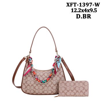 XFT-1397WDBR DESIGNER HOBO BAG WITH WALLET