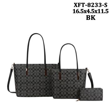 XFT-8233SBK DESIGNER MONO GLAM 3PC SETS WITH WALLET
