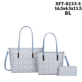 XFT-8233SBL DESIGNER MONO GLAM 3PC SETS WITH WALLET