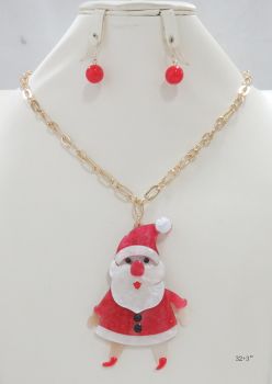 YNE5143G SANTA LONG NECKLACE SET 32"