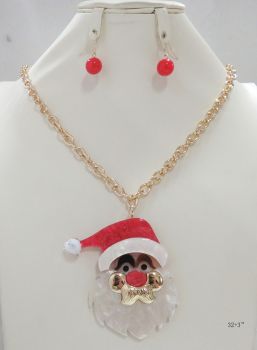 YNE5144G SANTA LONG NECKLACE SET 32"