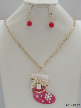 YNE5157G XMAS LONG NECKLACE SET 32"