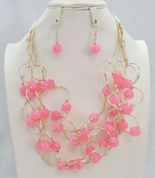 YNE5643PK BLACK NECKLACE SET