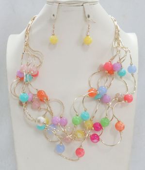 YNE5643MK BLACK NECKLACE SET