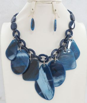 YNE5645BL GOLD BLACK NECKLACE SET