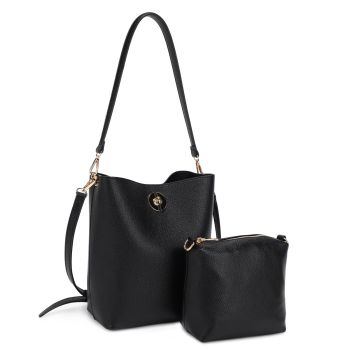 ZUS-31398BK DESIGNER SHOPPING BAG 2PC SET