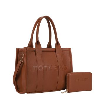 ZUS-5391BR THE TOTE BAG WITH WALLET