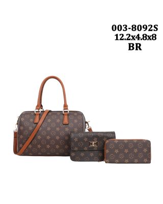 003-8092S BR DESINNER 3PC SETS WITH WALLET