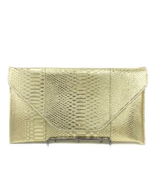 7010SNK2 GD SNAKE SKIN CLUCH BAG