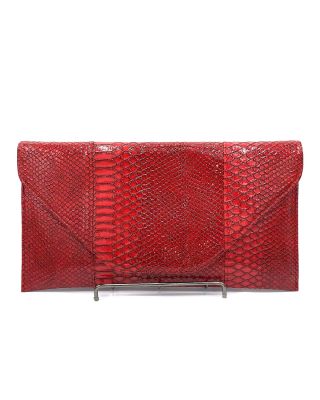 7010SNK2 RD SNAKE SKIN CLUCH BAG