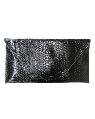 7010NK2 BK SNAKE SKIN CLUCH BAG