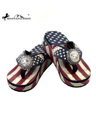 US01-S089 NAVY US01-S089 American Pride Collection Flip Flops-Size 6