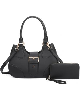 LF2332-T2 BK HANDBAG WITH WALLET SET