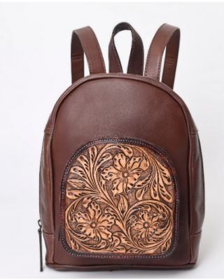A&A-1049 BR Montana West Genuine Leather Collection Hair-On Mini Backpack