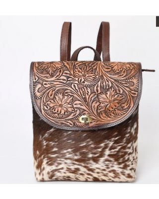 A&A-1058 BR Montana West Genuine Hair-On Cowhide Leather Backpack
