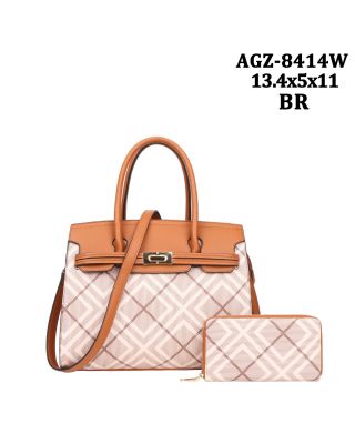 AGZ-8014S BR CHECK PTINT WITH WALLET