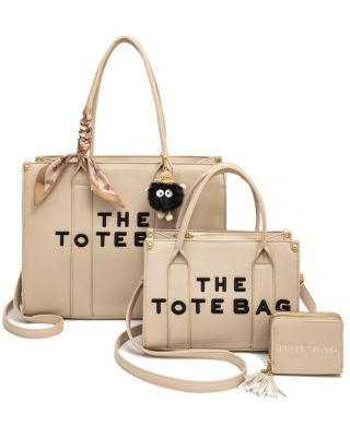 PU-25519-T3 APRI 2 THE TOTE BAG 2 HANDBAGS WITH WALLET SETS