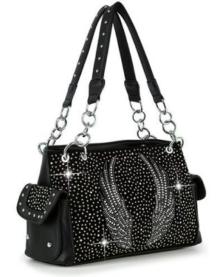 BAM-6229 BK BLING WING ANGEL BAG